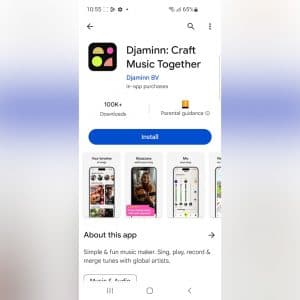 Press Install to download Djaminn on Android