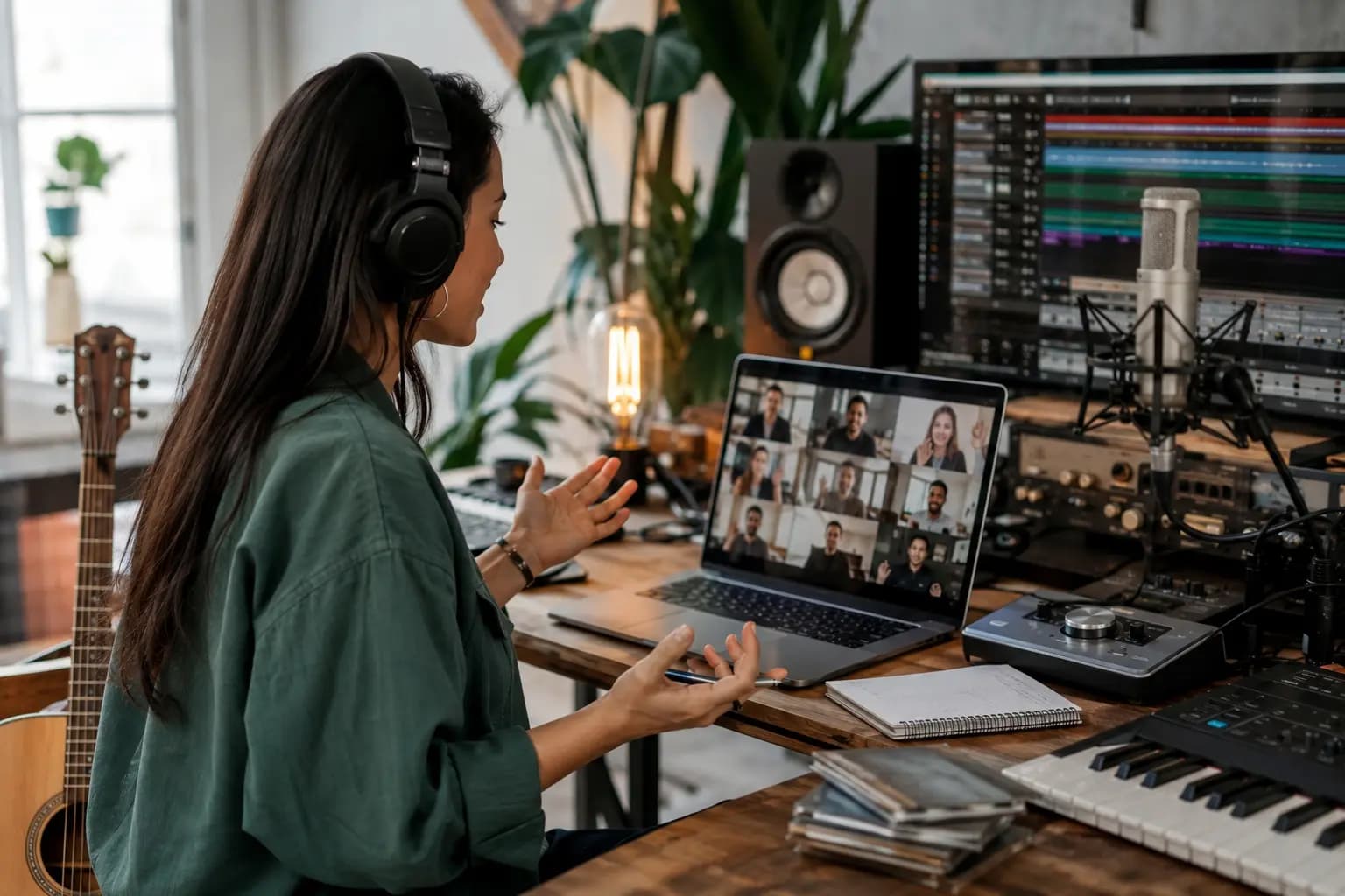 Independent musician building a professional network and new career opportunities through online collaboration
