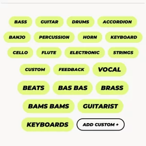 choose the instrument you play to create a song on djaminn